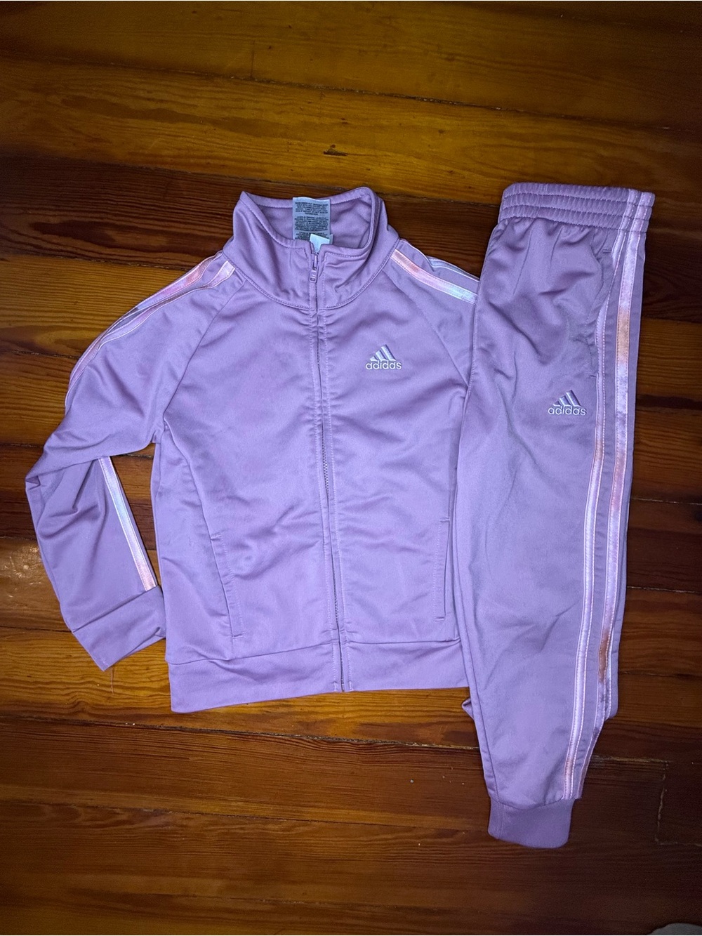adidas Lavender/Pink Kids' Track Jacket and Joggers Set (Sz 5)